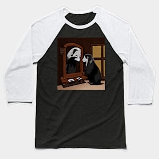 Watercolor skunk sees skunk in mirror Baseball T-Shirt